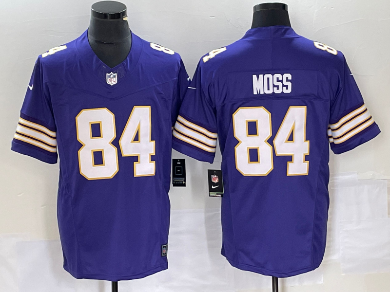 Men's Minnesota Vikings #84 Randy Moss Purple 2023 F.U.S.E. Vapor Untouchable Limited Stitched Jersey Men's Minnesota Vikings #84 Randy Moss Purple 2023 F.U.S.E. Vapor Untouchable Limited Stitched Jersey